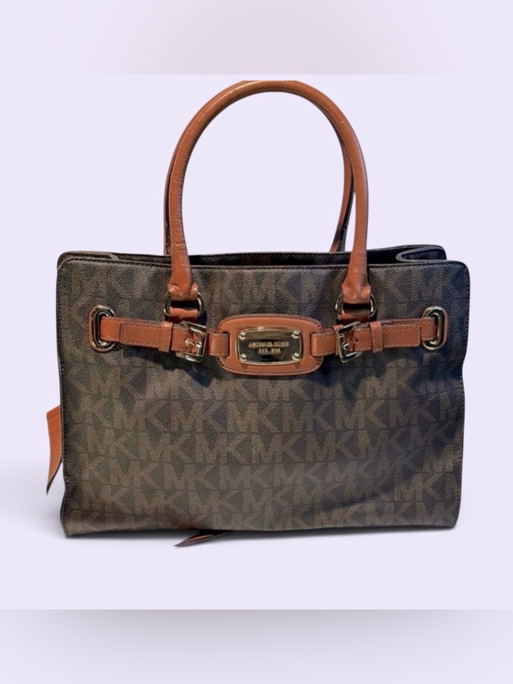 Michael Kors Dark Brown Tote with Tan Accents